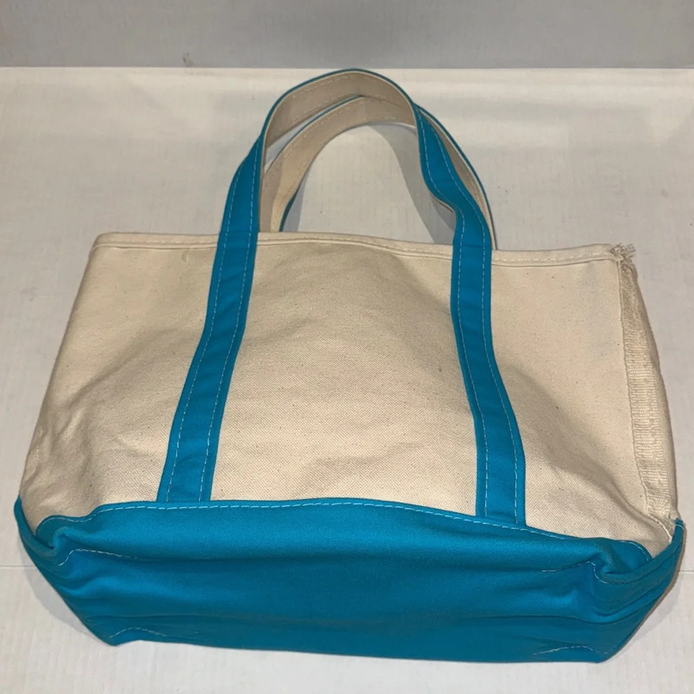 L.L. Bean Upcycled Designer Inspired Front Panel Canvas Boat Tote Bag